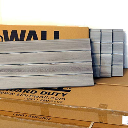Standard Duty 4' ft. Slatwall Panels (Set of 4 Panels, Covers 16 sq. ft.) (Barnwood Grey)