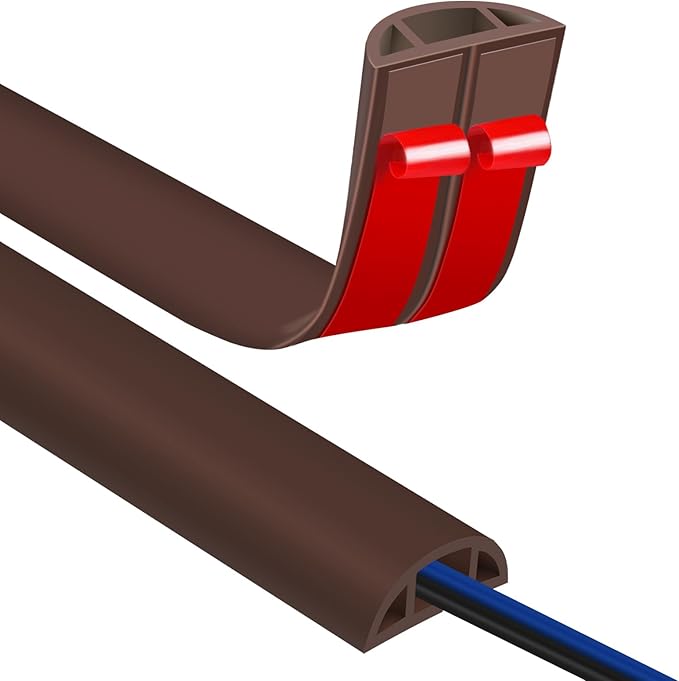 Floor Cord Covers for Wires 10FT Cable Hider Wire Cover Self Adhesive Cord Hider Floor for Offices, Homes, Workshops, Warehouses Cable Cavity 0.39" W x 0.27" H