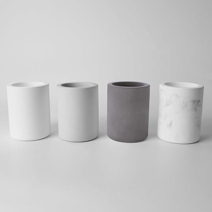 Drying Stone Toothbrush Holder, Diatomite Toothbrush Holders for Bathroom Counter, Quick Drying Electric Toothbrush and Toothpaste Holder Bathroom Organizer, Marble White