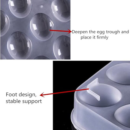 Jilukibo Egg Holder for Refrigerator with Lid, 24 Count Egg Tray Carrier Storage Box for Fridge, Stackable Clear Plastic Egg Container Dispenser Box to Keep Fresh (2 Pack)