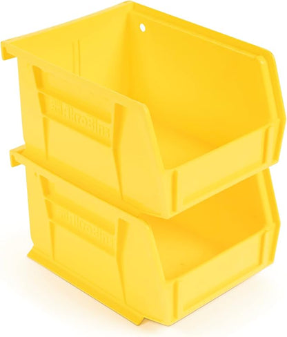 Hudson Exchange 5-1/2" x 4" x 3" Plastic Stackable Storage Bin and Hanging Container, Yellow