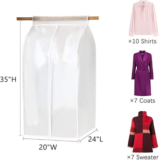XIAKE Garment Bags M/oth-proof Dust Cover Coat Hanging Clothes Storage Bag Premium Thickened Clothing Organizer Moisture-proof Dust-proof Clothes Cover