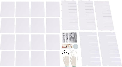 36 Slots Literature Organizer, Adjustable PVC Mail Sorters for Office, Door-Less Mail Center Paper Storage Cabinet for Files Magazines Documents, (36 Slots - White)