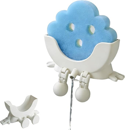 3D Printed Sink Sponge Holder, Peeing Scrub Sponges Holder with Drainage, Funny Storage Stand for Cute Smiley Sponge, Kitchen Sink Organizer Storage Accessory