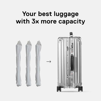 Ekster Vacuum Travel Kit - Odor & Waterproof Anti-Rip Nylon Compression Storage and Organization Travel Vacuum Bags with Pump,TSA-Ready,Wireless Vacuum Pump for 15+ Items,Backpacks & Suitcases-4 Pack