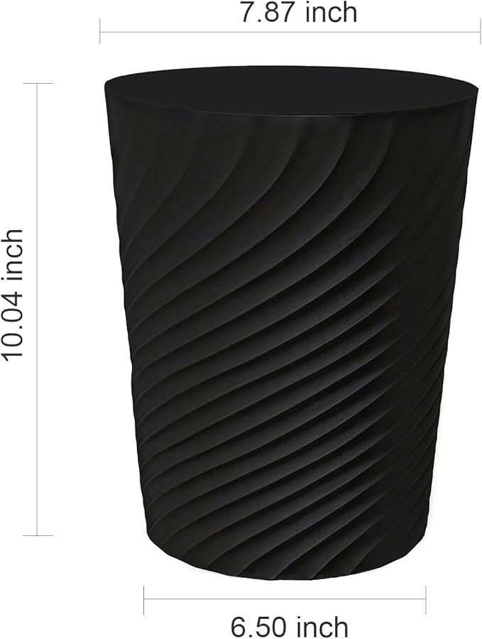 DAJITRE 1.8 Gallon Small Trash Can Wastebasket Recycling Bin Slim Profile for Compact Spaces Bathroom, Office, Bedroom, Kitchen (1.8 Gallon, Black)