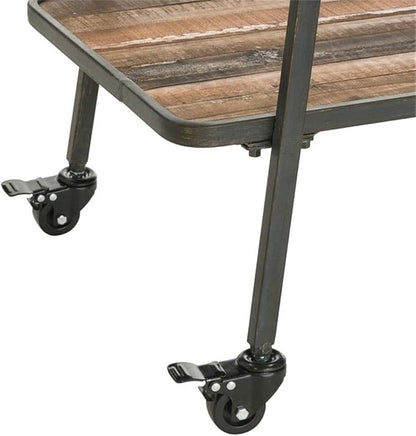 Pemberly Row Modern/Contemporary Felix 2 Tier Wooden Kitchen Bar Cart Black