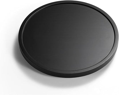 LAMU 9'' Wood Lazy Susan Organizer Turntable for Cabinet, Lazy Susan for Table Top, Pantry, Kitchen, Bathroom, Countertop, Rotating Spice Organizer, Vanity Decor Tray, Pine Wood, Black