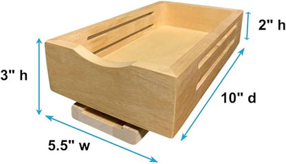 CabinetRTA Wood Pull Out Spice Rack Organizer for Cabinet - 5.5"(W) x 10"(D) x 2"(H) for Upper Kitchen Cabinets and Pantry Closet, for Spices, Sauces, Canned Food etc…