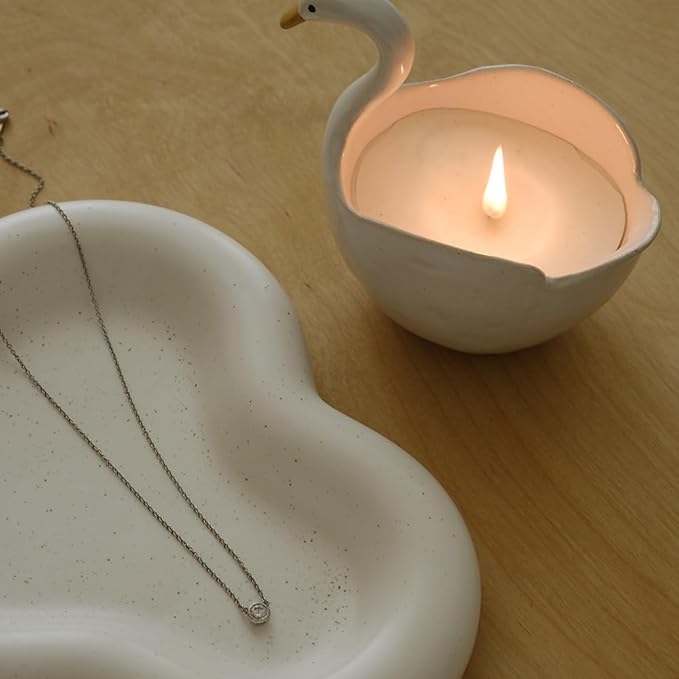 Chubby Jewelry Tray, Cute Cloud Trinket Dish (Nacre White)