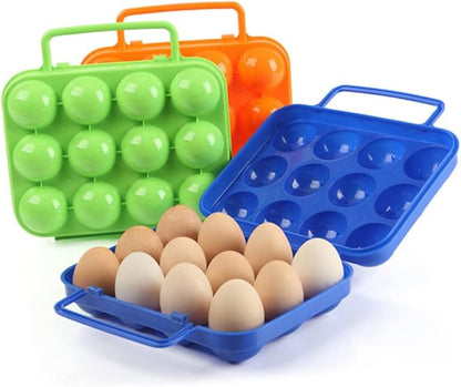 GLEAVI 2pcs Portable Folding Handle Carrier Holder for Eggs Storage Box for Kitchen and Outdoor Use Orange for Camping and Picnics