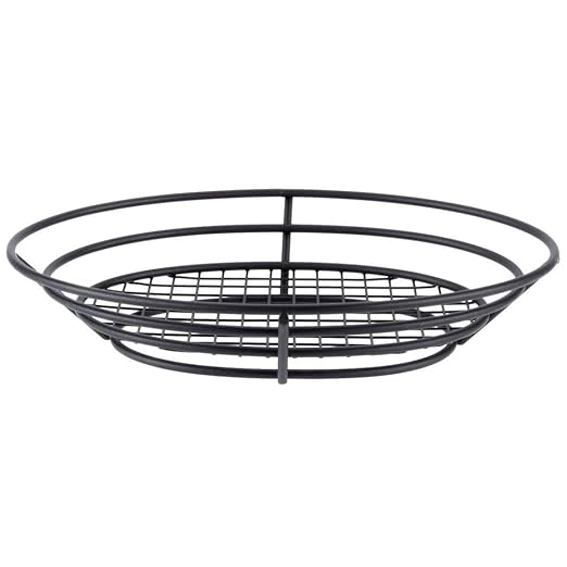 G.E.T. 4-38814 Black Oval Metal Wire Basket Iron Powder Coated Wire Baskets Collection