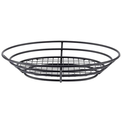 G.E.T. 4-38814 Black Oval Metal Wire Basket Iron Powder Coated Wire Baskets Collection