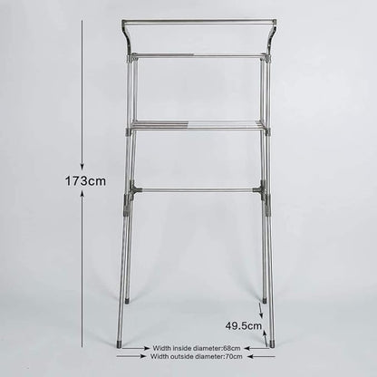 BAOYOUNI Bathroom Space Saver Over The Toilet Storage Rack Shelf Above Washing Machine Standing Organizer 2-Tier 26.77 W X 19.48 D X 68.11 H Inches, Grey