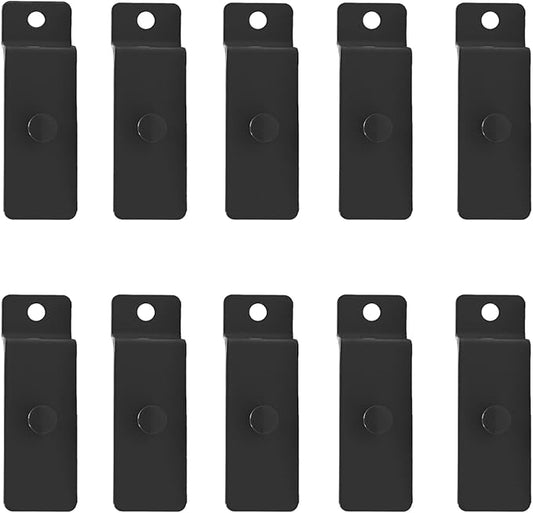 10 Pcs Metal Slatwall Utility Hooks Notch Picture Display Hanging Hooks Hangers for Pegboard Photo Frame Slat Panel(Black)