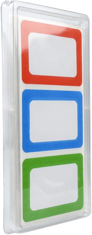 Plain Name Tag Stickers Colorful Border Name Tag Labels - 200 Stickers (3.5 x 2.25 inch)