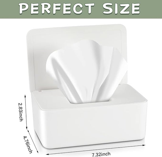 Dryer Sheet Holder with Hinged Lid,Plastic Dryer Sheet Dispenser Container Storage Box Fabric Softener Sheets Holder for Laundry Room Decor(White)