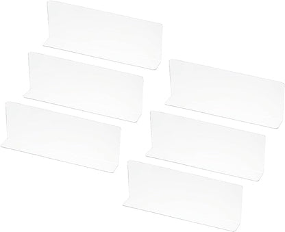 PATIKIL 6 Pack Shelf Dividers for Closet Organization, 11x1.57x3.9 Acrylic Closets Separator Kitchen Cabinet Shelves Under Bed Blocker for Bedroom Kitchen Office, Clear