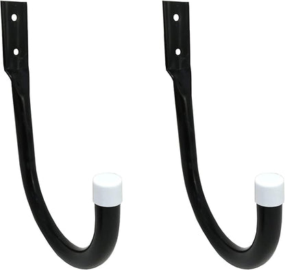 Shepherd Hardware 8092E Incredibly Heavy Duty Steel Garage Storage / Large U-Shaped Utility Hooks, 2 Pack, Black