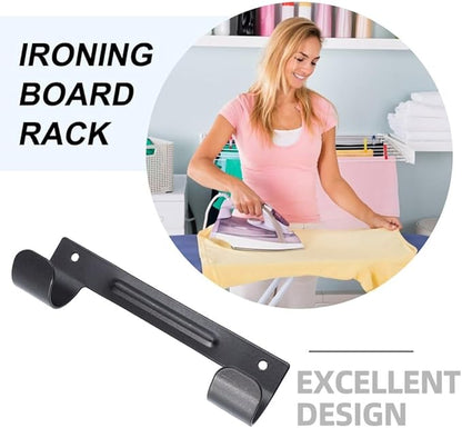 Alipis 2pcs Ironing Board Hanger Double Hooks Heavy-Duty Wall Mount Storage for Use Space-Saving Design for Seamless Ironing Routine