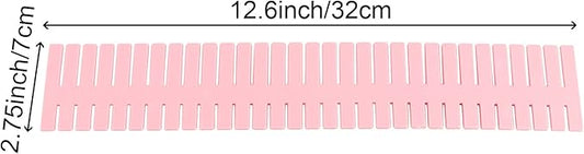ZOENHOU 60 PCS DIY Drawer Divider Organizers, Pink Grid Drawer Dividers, Adjustable Premium Plastic Organizers for Makeup Drawers Desktop Kitchen Drawer Organizers and Storage, 12.6 x 2.76 Inch