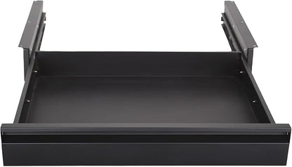 Under Desk Drawer For Desk 23.5 in, Pull out Storage Organizer with Slide Extension Mounted Under Flat Wooden Table or Workbench, Carbon Steel Hidden Desk Drawer