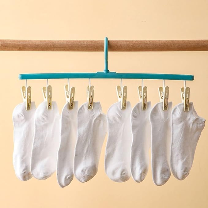 gofidin 2 Pack Drying Sock Rack Windproof Clothes Rack Multi Clip Dormitory Hanging Clothes Drying Racks Underwear Socks Holder