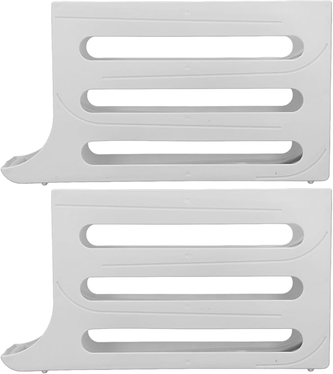 Aramox Auto Rolling Egg Dispenser Automatic Rolling Holder Organizer 2 Pack 4 Tier Space Saving Refrigerator Container Holds 60 Eggs with Non Slip Feet for Kitchen Fridge (White)