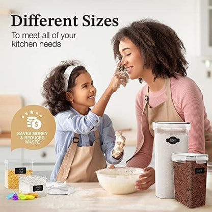 Chef's Path Ultra Large - 48 Pack Food Storage Containers | Kitchen and Pantry Organization Canisters for Cereal, Dry Food, Flour and Sugar, BPA Free, Includes 24 Labels