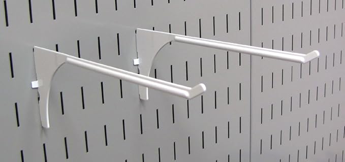 Wall Control 2-Piece White Metal Pegboard Hook, Extended Reach, 9in, 3.5x0.5x9in, 0.22lbs, 300.0lbs Capacity, Rust Resistant, for Tool Board and Pegboard Panels