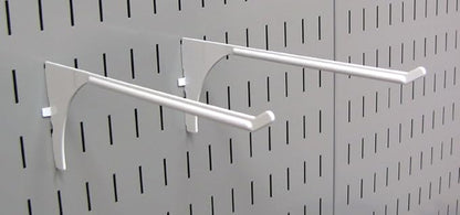 Wall Control 2-Piece White Metal Pegboard Hook, Extended Reach, 9in, 3.5x0.5x9in, 0.22lbs, 300.0lbs Capacity, Rust Resistant, for Tool Board and Pegboard Panels