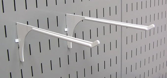 Wall Control 2-Piece White Metal Pegboard Hook, Extended Reach, 9in, 3.5x0.5x9in, 0.22lbs, 300.0lbs Capacity, Rust Resistant, for Tool Board and Pegboard Panels