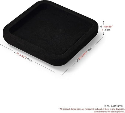 Woodten Microfiber Jewelry Display Flat Tray for Rings Earrings Necklace Bracelet, Jewelry Photograph Display Catchall Organizer Tray Dish(XS,Black)