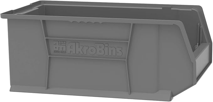Akro-Mils 30281 Super-Size AkroBins Plastic Storage Bins, Space-Saving Stackable Bins for Garage, Classroom, Warehouse Organization, 20" L x 12" W x 8" H, Clear, 3-Pack