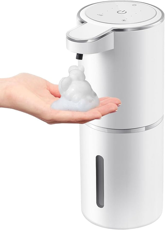 Gotofine Automatic Foaming Soap Dispenser, 4-Level Adjustable Foam, Wall Mount, USB Rechargeable, 12.8oz/380ml, Touchless Hand & Dish Soap Dispenser for Bathroom, Kitchen, Hotel, Restaurant
