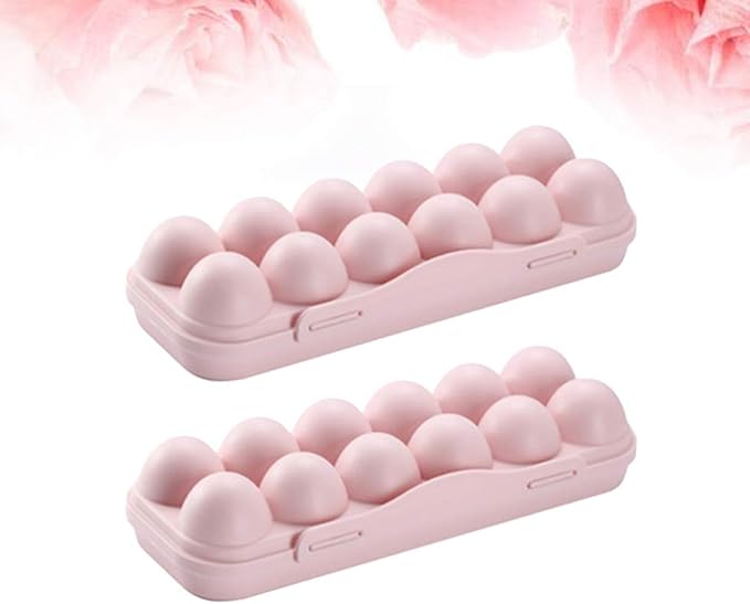 Cabilock 12 Egg Storage Box with Lid Stackable Fridge Organizer for Kitchen Clear Plastic Egg Holder for Refrigerator Space-Saving Tray for Household Use