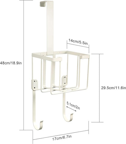 ORLESS Over The Door/Wall Mount Ironing Board Hanger, Laundry Room Iron and Ironing Caddy Board Storage Holder White