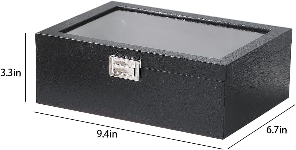 Kanwoder Bracelet Holder Organizer Box, Jewelry Storage Case with 2 Rods, Bangle Watch Display Tray for Women Girls (Black)