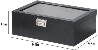 Kanwoder Bracelet Holder Organizer Box, Jewelry Storage Case with 2 Rods, Bangle Watch Display Tray for Women Girls (Black)