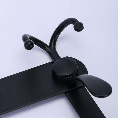 Encozy Over The Door Hooks,Coat Rack for Hanging Clothes Hat Towel (Heavy Duty Black 2pcs)