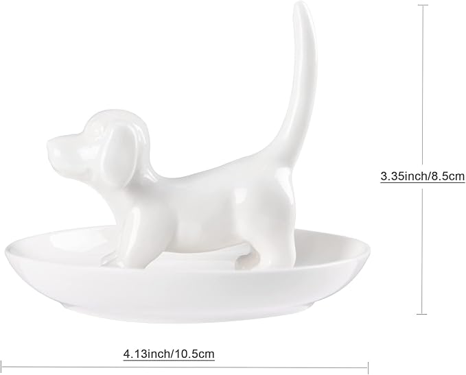 Spegiffu Dog Mom Gifts for Women - Dog Ring Holder Jewelry Dish Tray, Ring Stand for Ring Organizer, Funny Dog Themed Gifts for Dog Lovers, Dog Mom, Birthday Valentine's Xmas Gifts for Women