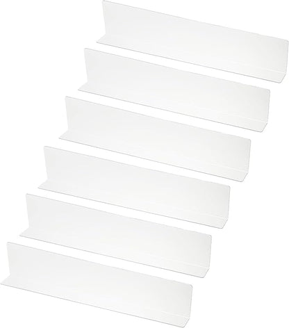 PATIKIL 6 Pack Shelf Dividers for Closet Organization, 15.7x1.57x3.1 Acrylic Closets Separator Kitchen Cabinet Shelves Under Bed Blocker for Bedroom Kitchen Office, Clear