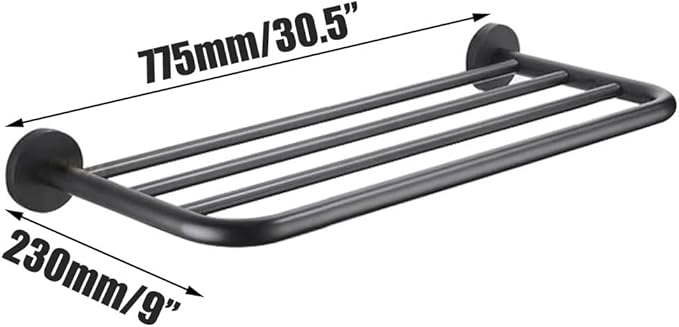 Hotel Towel Racks for Bathroom Wall Mounted, 30 Inch Towel Shelf for Bathroom, 2-Tier Bathroom Towel Rack, Gray