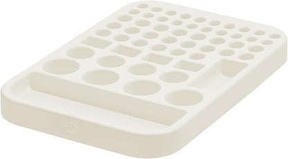 iDesign Recycled Plastic Divided Battery Organizer Insert, 7.6" x 11.1" x 1", Coconut