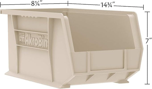 Akro-Mils 30240 AkroBins Plastic Storage Bins, Space-Saving Stackable Bins for Garage, Pantry, Craft Organization, 15-Inch x 8-Inch x 7-Inch, Blue, 12-Pack