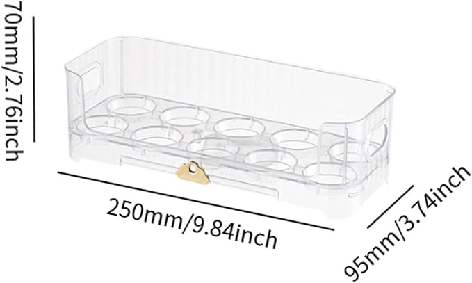 Egg Holder,Home Egg Container for Refrigerator Side Door Egg Dispenser Stackable Organizer Tray Container for Kitchen or Pantry Organizers and Storage Cupboard Cabinet