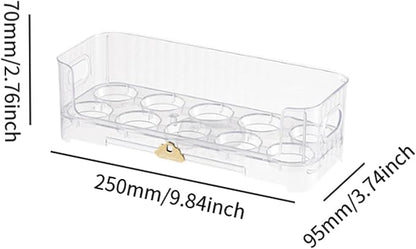Egg Holder for Fridge Organizer Tray Stackable Reusable Space Saving Container Storage Rack for Cupboard Fridge Door Cabinet, Clear