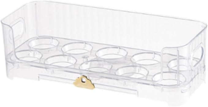 Egg Holder for Fridge Organizer Tray Stackable Reusable Space Saving Container Storage Rack for Cupboard Fridge Door Cabinet, Clear