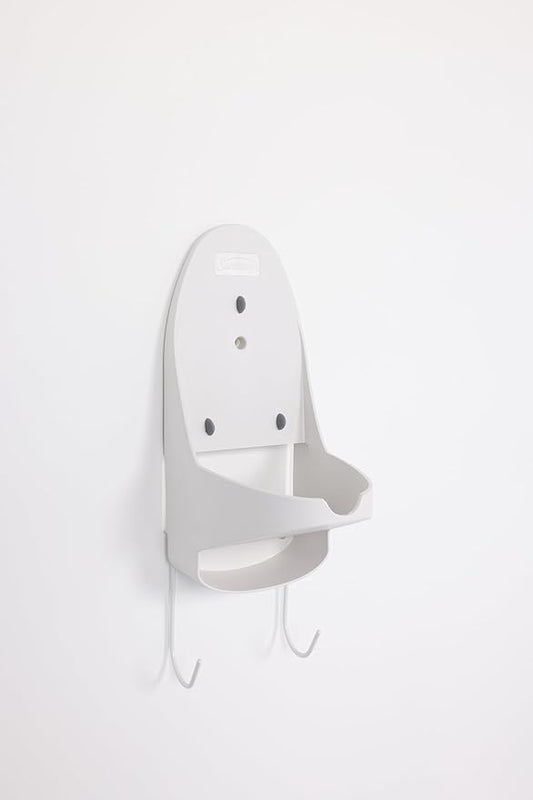Wall Mounted Iron Organizer w/Ironing Board Holder – Lightweight Iron Board Holder Wall Mount for Home & Hotel – Fits All Irons – Sturdy Hanger & Accessories - White