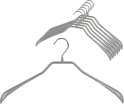 Mawa by Reston Lloyd, Non-Slip Steel Suit/Jacket Hanger, Wide Supportive Sholders with Rotating Hook, Silver, Set of 150